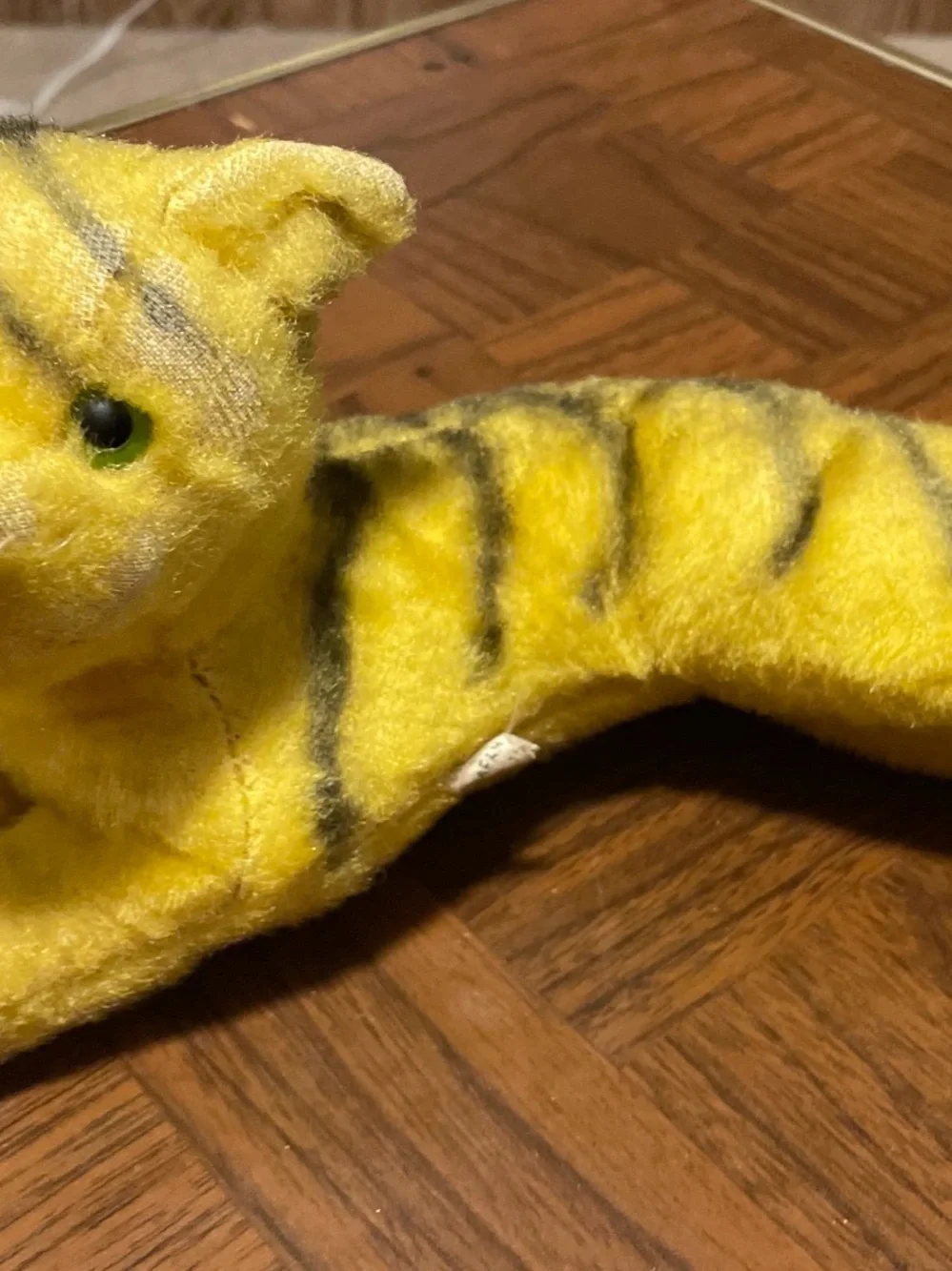 Vintage Small Yellow Tiger Stuffed Animal 50s/60s Carnival Prize
